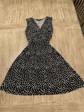 Hail3Y:23 women’s dress, black with white polka dots, medium, like new.